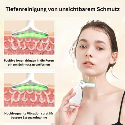 Gesichtsmassagegerät Gegen Falten,Anlan Gesicht Schönheit Gerät Mit 3 Modi,45℃ V Face Beauty Meter Gesichtsgerät Für Hautstraffung & Lifting EMS Gesichtsmassage Für Damen Herren V Shape Face Gerät